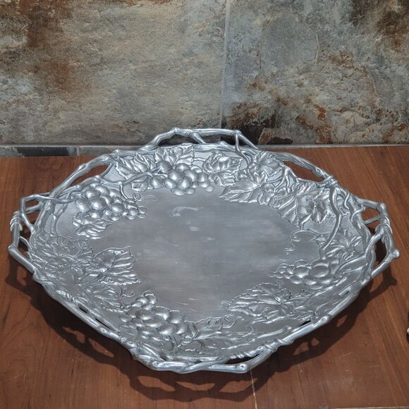 Arthur Court Large Grapevine Aluminum Tray Serving Platter1998 - Picture 10 of 12